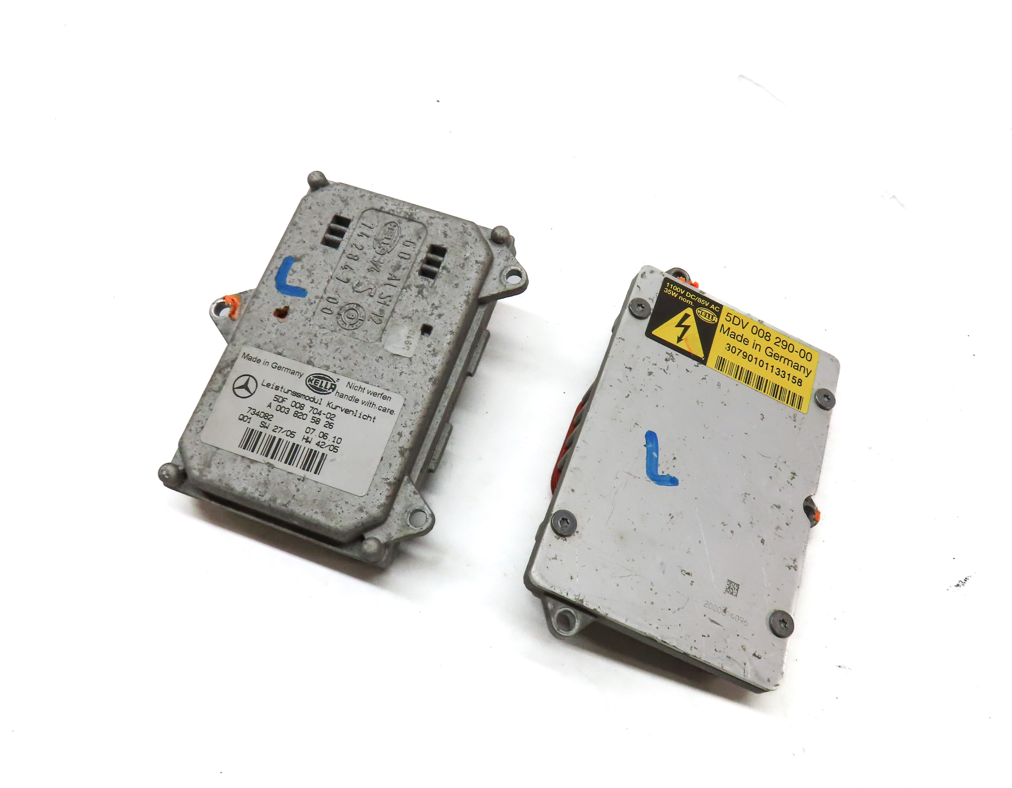 06-09 MERCEDES E ML CLS R (W211 W164 W219) XENON HEADLIGHT BALLAST IGNITOR SET 2 — exact item pictured